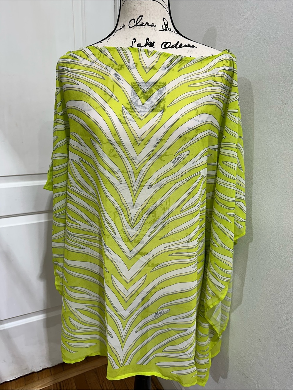 Lightweight Lime Zebra-Print Women's Cover Up